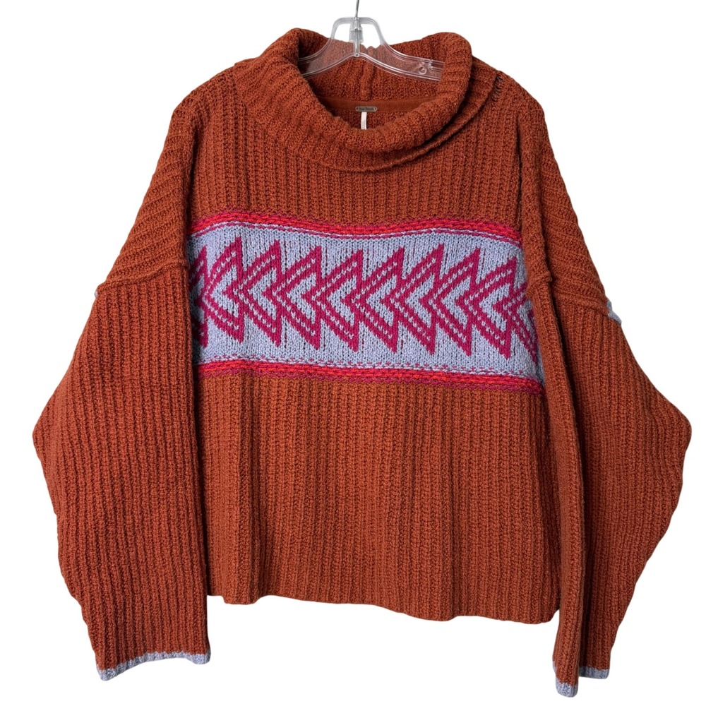 Free People Greater Than Cowl Than Cowl Neck Sweater Womens M Pele Comb Slouchy